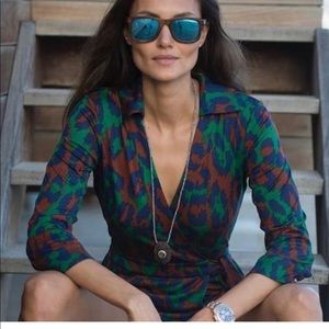 NWT DvF silk jersey faux wrap dress